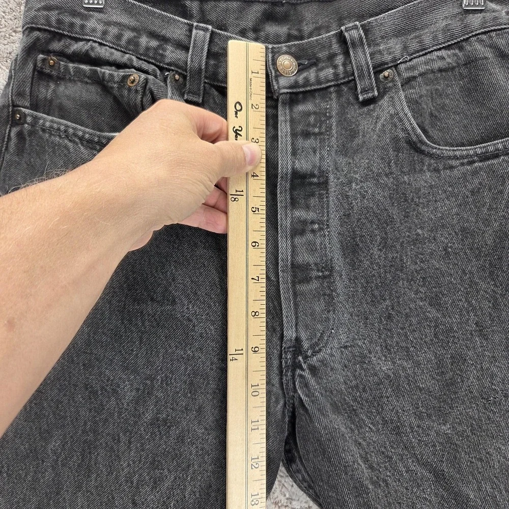 Vintage Levis 501 Jeans Mens Black Straight Made in USA Button Fly Fits 30x33